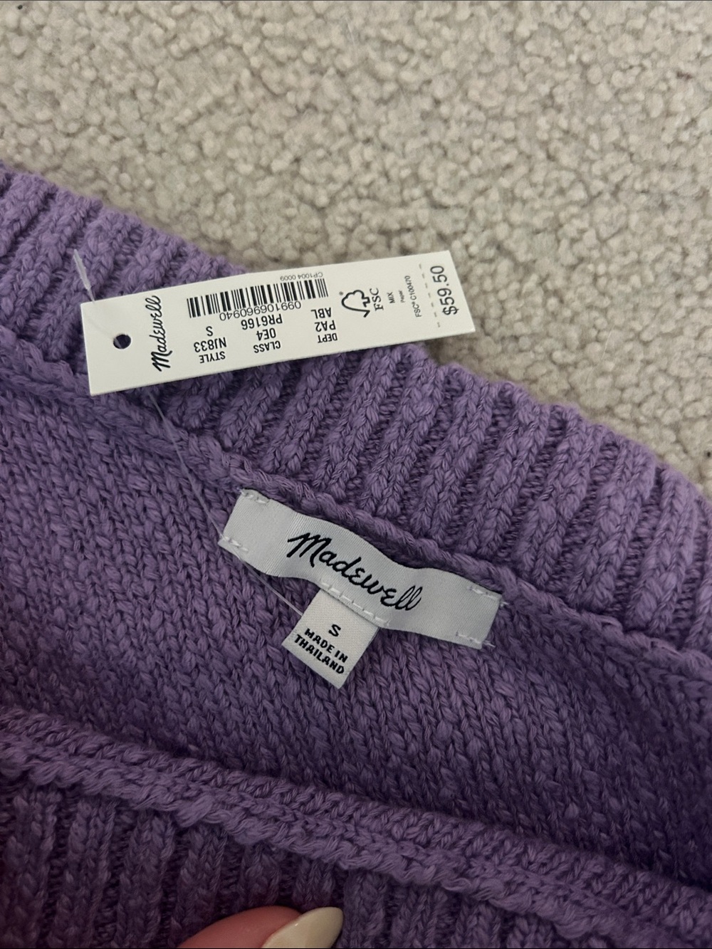 Madewell Lilac One-Shoulder Knit Tank - Picture 3 of 3